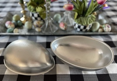 Vtg Wilton 1971 Easter Egg Cake Pan Set Aluminum 3D Mold Vintage Bakeware Korea
