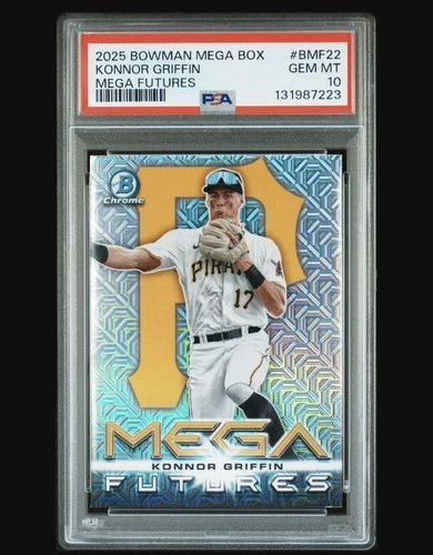 KONNOR GRIFFIN 2025 Bowman Chrome Mega Futures CASE HIT RC PSA 10 Pirates RC