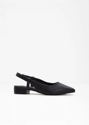 Slingpumps mit flachem Absatz Gr. 42 Schwarz Damen Sommerlich Pumps Neu