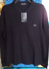 Image of Fred Perry Badge Logo Long Sleeve Black Polo Shirt, Men's XXL