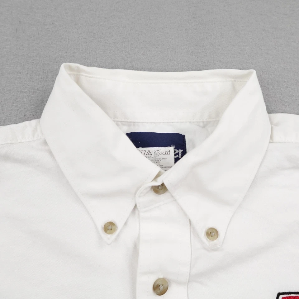 Camisa Wrangler Para Hombres Grande Blanca Western Justin Botas Bordadas Abotonadas Rodeo Foto 2 de 4