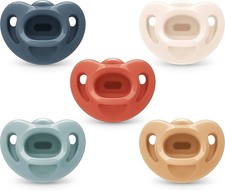 NUK Orthodontic Silicone Pacifiers 0-6 Months BPA-Free Multi-Color