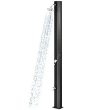 9.3 Gallon Outdoor Solar Heating Shower 7.2Ft  Adjustable Shower Head W/Base