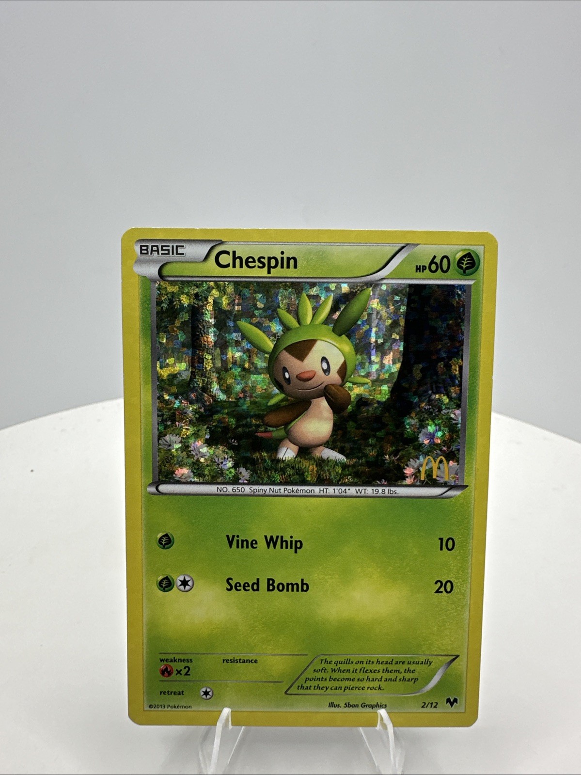 PROMO HOLO Chespin 2/12 HP - 2014 MCDONALDS EXCLUSIVE Pokemon Card