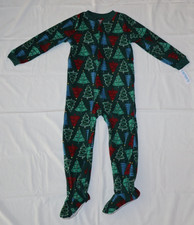 Carters Fleece Footed Pajama Blanket Sleeper Size 6 Christmas Trees Tree Green