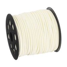 98.43Yard 2.6mm Flat Leather Cord Suede String for DIY Crafts, Milky White