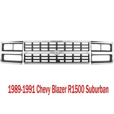 For 1989-1991 Chevy Blazer R1500 Suburban Front Grille Headlight Door Kit Set 3p
