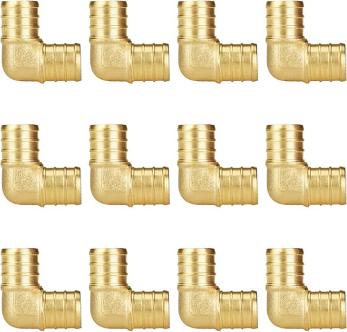 (25-Pack) 1/2 Inch Tee PEX Brass Crimp Fitting, Pex Tubing Fitting No
