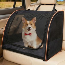 Dog Car Seat, Enclosed Carrier for Pets Travel Safety Dog Crate Soft-Sided Co...