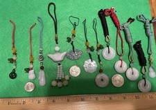 12 pieces Natural Jade Cell Phone Decor, Purse Decor, Pendants-necklaces