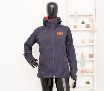 Helly Hansen Jacket Hybrid Shell Construction Stretch Hooded Blue Rain Coat XS