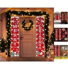 Merry Christmas LED Banner with String Lights - Festive Indoor/Outdoor Decor