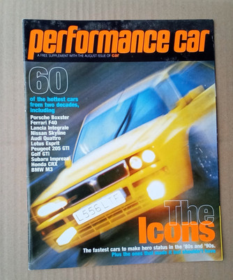 Performance Auto. Die Ikonen aus den 80er und 90er Jahren Auto Zeitschrift Beilage. 52 Seiten.
