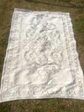 Laura Ashley White & Grey Rectangle Rug, Traditional Style