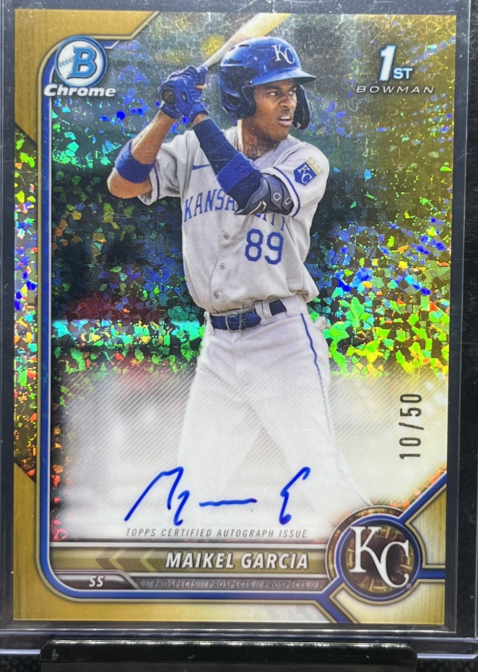 MAIKEL GARCIA 2022 Bowman Chrome AUTO /50 ROYALS 1st Bowman GOLD
