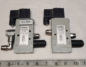 Lot of (2) Numatics L22BA452BG00061, 1/4" NPTF, 24 VDC, Solenoid Valve's