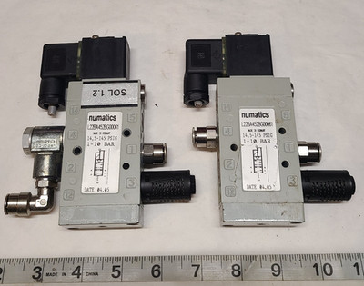 Lot of (2) Numatics L22BA452BG00061, 1/4'' NPTF, 24 VDC, Solenoid Valve's