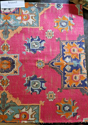 Kravet Clarke & Clarke DESIGNER FABRIC SAMPLE Remnant MALATYA Azalea Pink 18x13