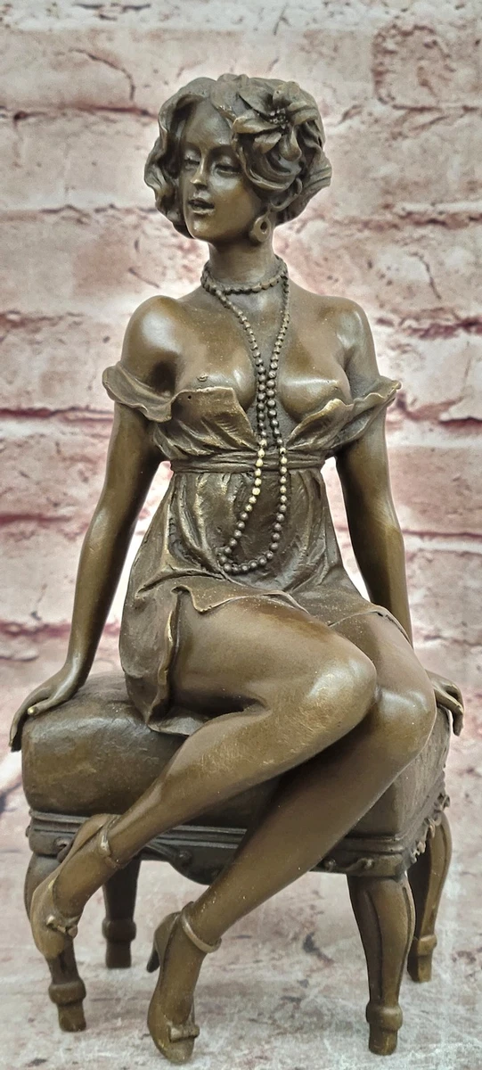 Statue Bronze Femme érotisme Art Sculpture Antique 31cm Aubaho