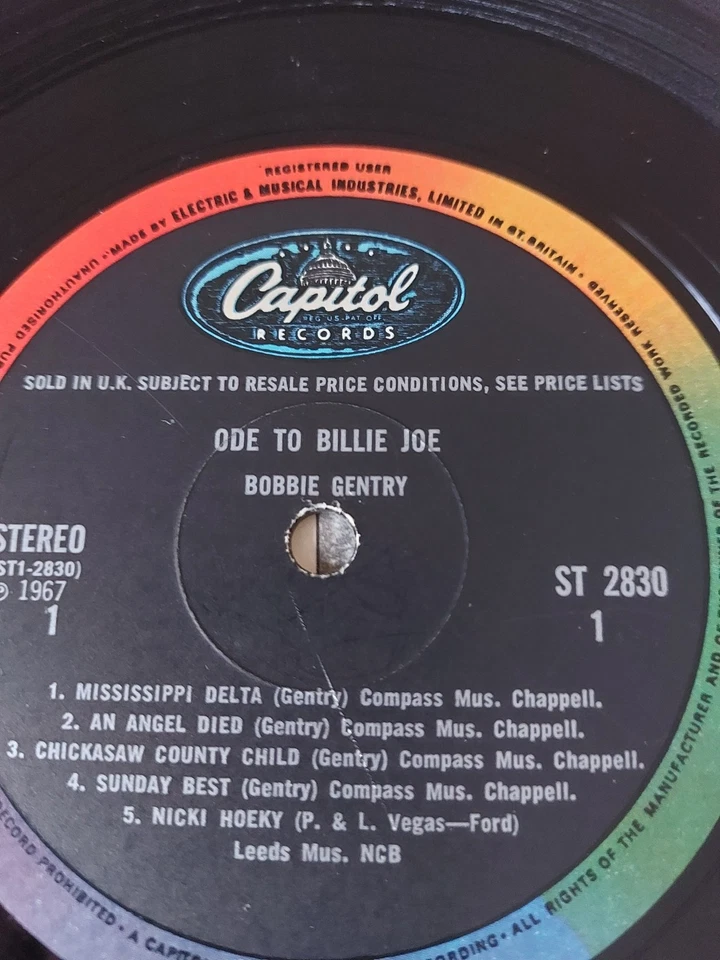 Ode to Billie Joe- Bobbie Gentry LP Capitol 1967 - Image 3 of 4