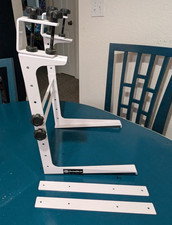 AxcessAbles One Tier Adjustable DJ Laptop Stand w/ Clamps LTS-03 White 