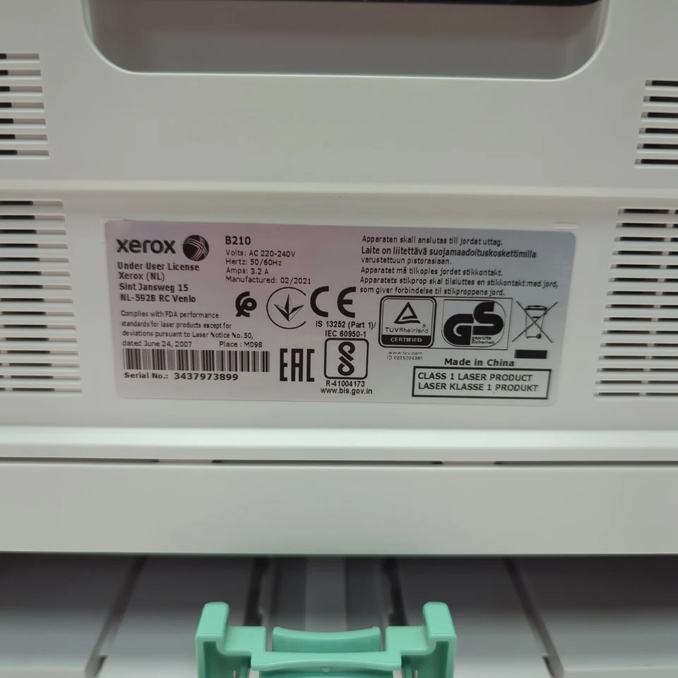 Xerox B210 A4 Duplex Wifi Mono Laser Printer B210dni B210V - Image 3 of 4