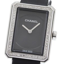 CHANEL boy friend H4883 Diamond Bezel black Dial Quartz Ladies Watch_960138
