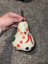 Hand Painted 1997 Susan Hilgert Decorative Gourd Leaves And Vegetables