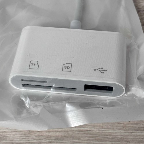 Lector de Tarjetas SD para iPhone, Lector de Tarjetas de Memoria de 3 Puertos, Blanco - Imagen 3 de 6