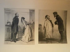 Household Print and the Perfect Creditor Engraving Board By Gavarni