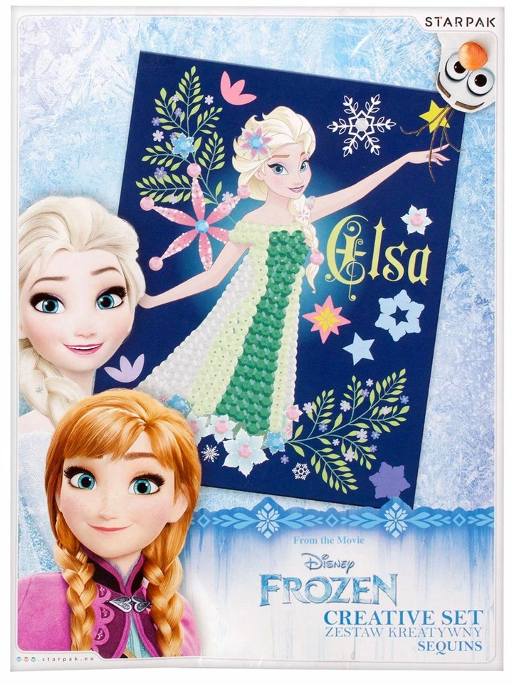STARPAK Disney Frozen Eiskönigin Kreativ Set Bastel Set Straßsteine Pailletten kleben