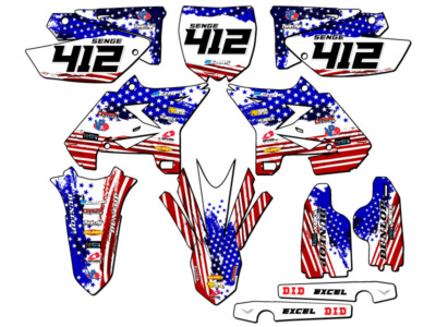 2005-2007 fits UFO RESTYLE YZ 250 2-STROKE MERICA Usa Senge Graphics Kit Comp...