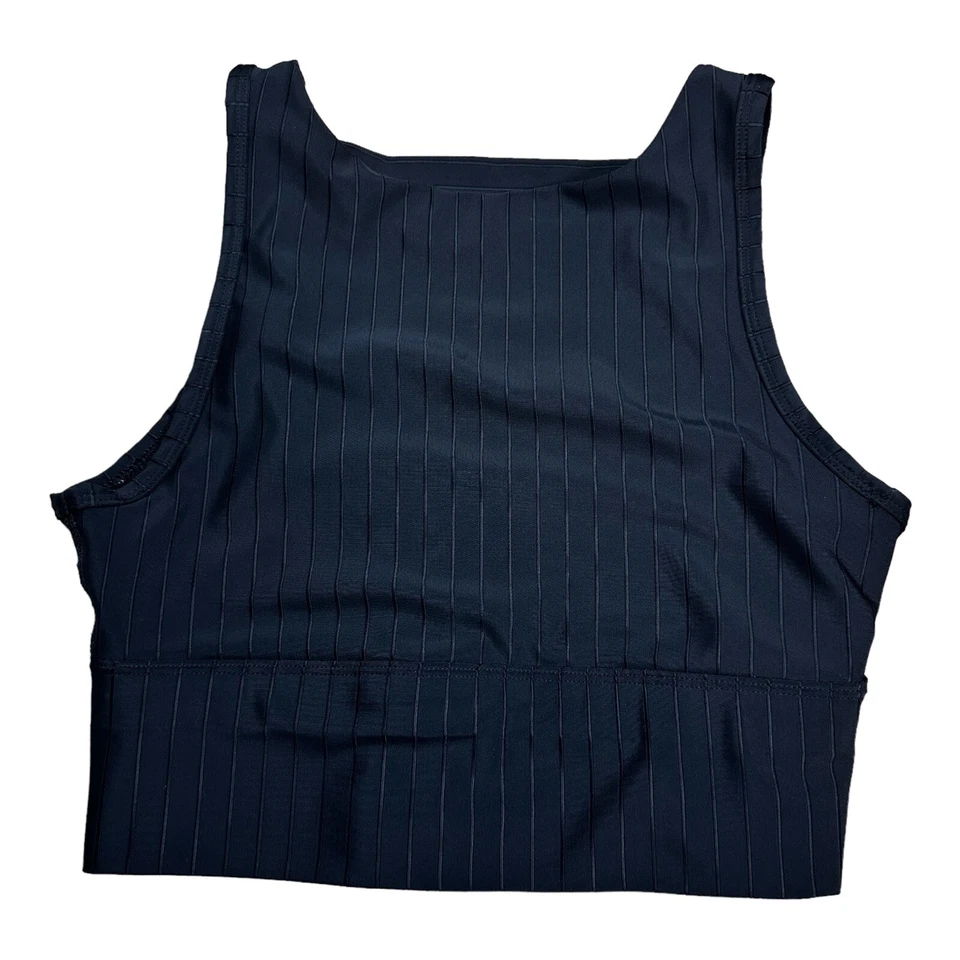 Camiseta sin mangas Betsey Johnson sujetador deportivo rendimiento acanalado negro cuello alto para mujer XS Foto 2 de 4