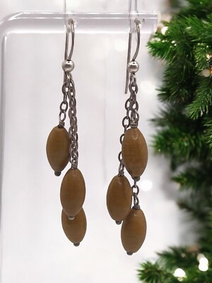Mine Finds by Jay King DTR 925 Sterling Silver Brown Agate Dangle Earrings