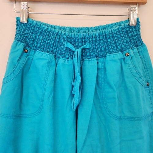 Rewash Women’s Rust Linen Blend Smocked Waist Pants Size M Lightweight Casual - Picture 5 of 16