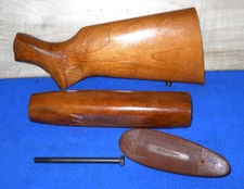 MOSSBERG 500A 12GA WOOD STOCK  & CHECKERED FOREND SET for 7 3/4" tube  #CL4042