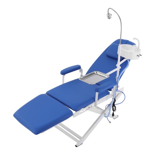 Sedia mobile pieghevole portatile blu sedia dentale indipendente con luce led moderna - Foto 10 di 20