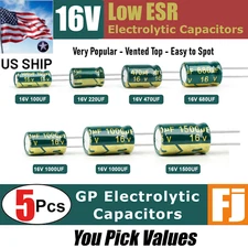 5x 16V Low ESR High Frequency Electrolytic Capacitors | You Pick | US Ship