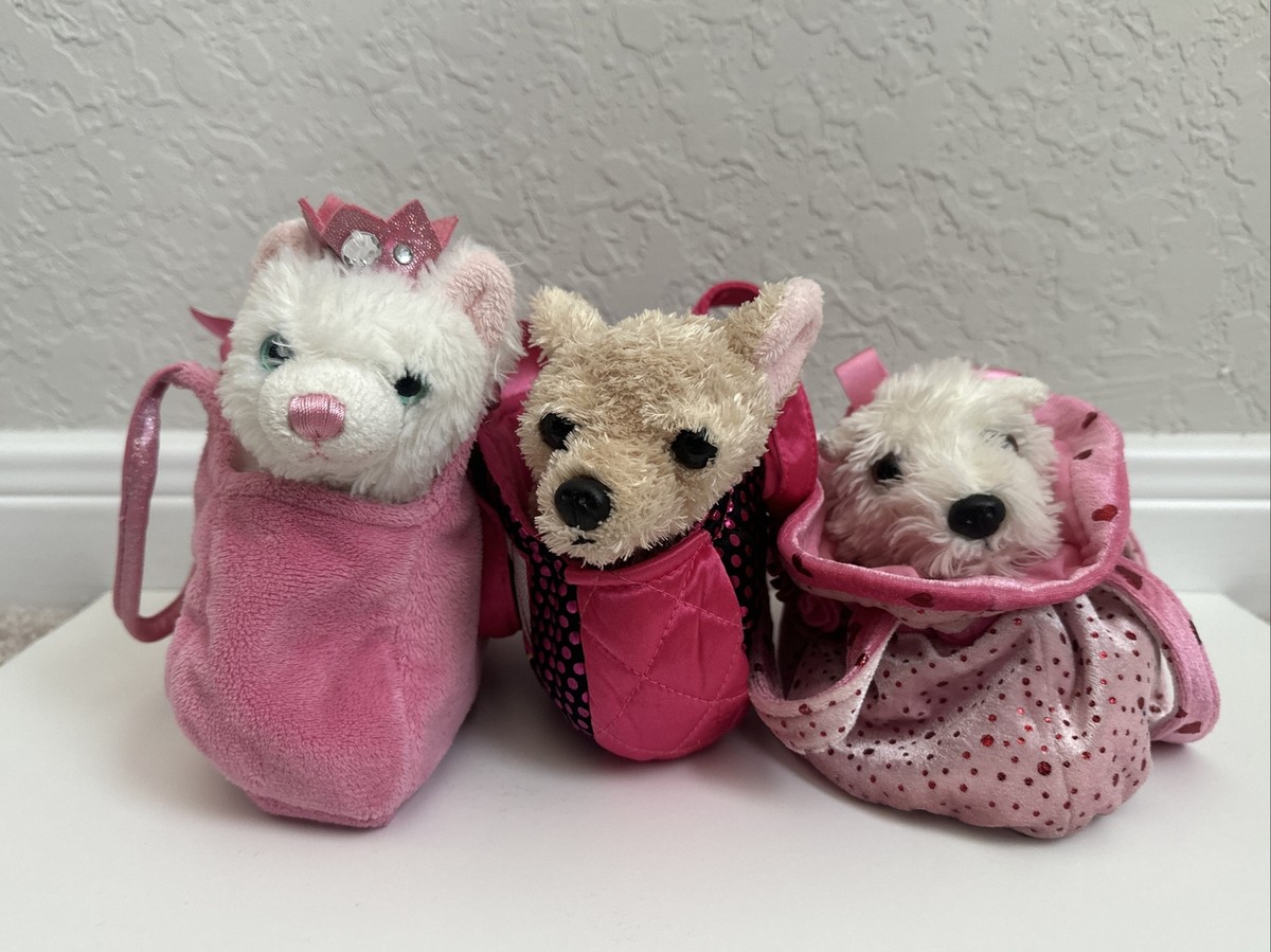 Aurora Dog/Cat Plush and Purse Lot Stuffed Animal