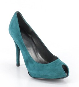 teal suede pumps