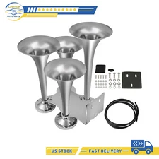 For SUV Boat Motorcycle Truck Car dB 12V/24V Electric 4 Trumpet Train Air Horn