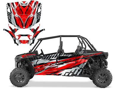 2019-22 Polaris RZR 4 XP, Turbo S Graphics decal Kit 24 mil vinyl #V3001 RED