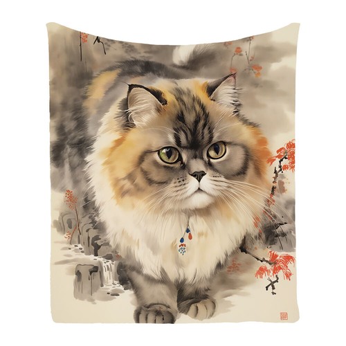 Persian Cat Flower Comfy Flannel Bedspread Throw Blanket Holiday Birthday Gift - Picture 4 of 18