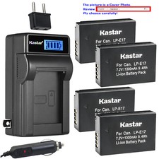 Kastar Battery LCD AC Charger for Canon LP-E17 Canon EOS 77D Camera
