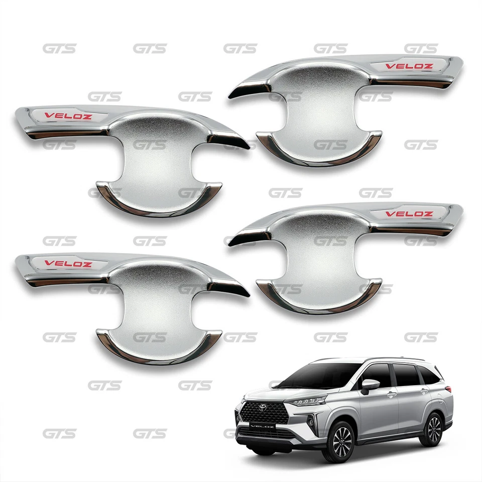 Fits Toyota Avanza Veloz SUV 2022 '24 Chrome 4Dr Bowl Insert Handle Cover - Image 4 of 4