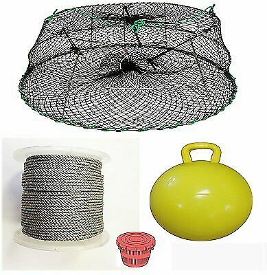 Prawn Rope KUFA Sports Tower Style Prawn trap with 400' rope/Yellow float/Vented ...