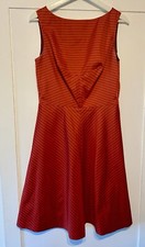 NEW ISAAC MIZRAHI FOR TARGET RED BLACK STRIPE A-LINE FIT & FLARE DRESS Size 10