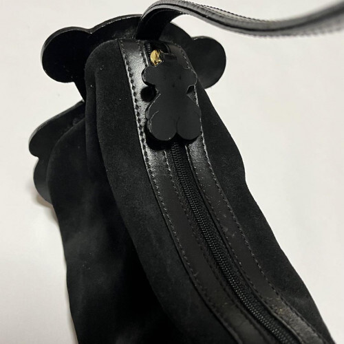 TOUS Bear Bag Black Mini Pouch Approx. 10cm/20cm/6cm Used TOUS Bear Bag Black Mini Pouch Approx. 10cm/20cm/6cm Used