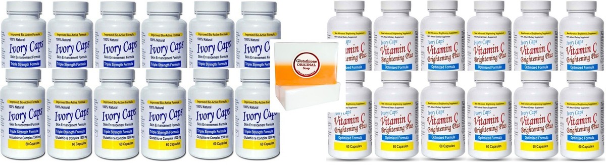 is glutathione injectable effective 12X Ivory Caps (Glutathione + Vitamin C ) Sets + Kojic Acid Dual Whitening Soap benefit::Visibly Smooth