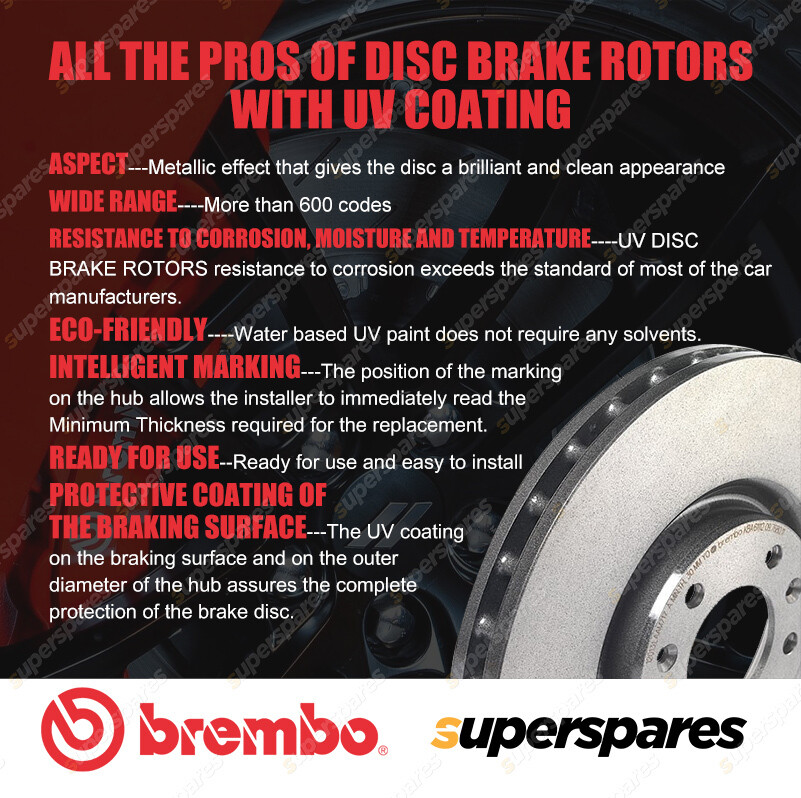 2x Front Brembo UV Disc Brake Rotors for KIA Optima JF 18" Light Alloy